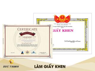 Xưởng in bằng khen, giấy khen, giấy chứng nhận Hà Nội