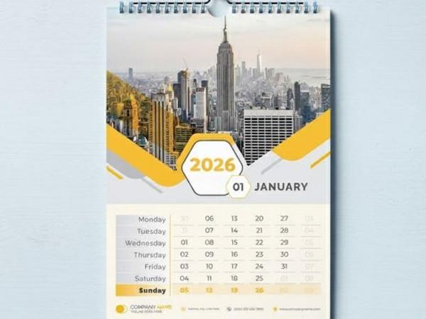 In lịch treo tường giá rẻ – Quà tặng doanh nghiệp Tết 2026