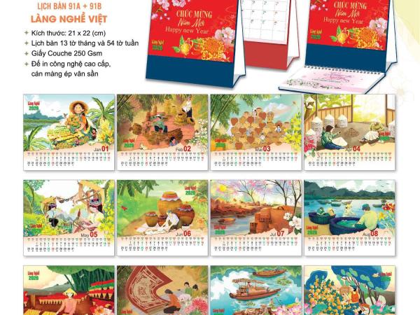 In Lịch Để Bàn Chữ A, M Theo Yêu Cầu Tại Hà Nội