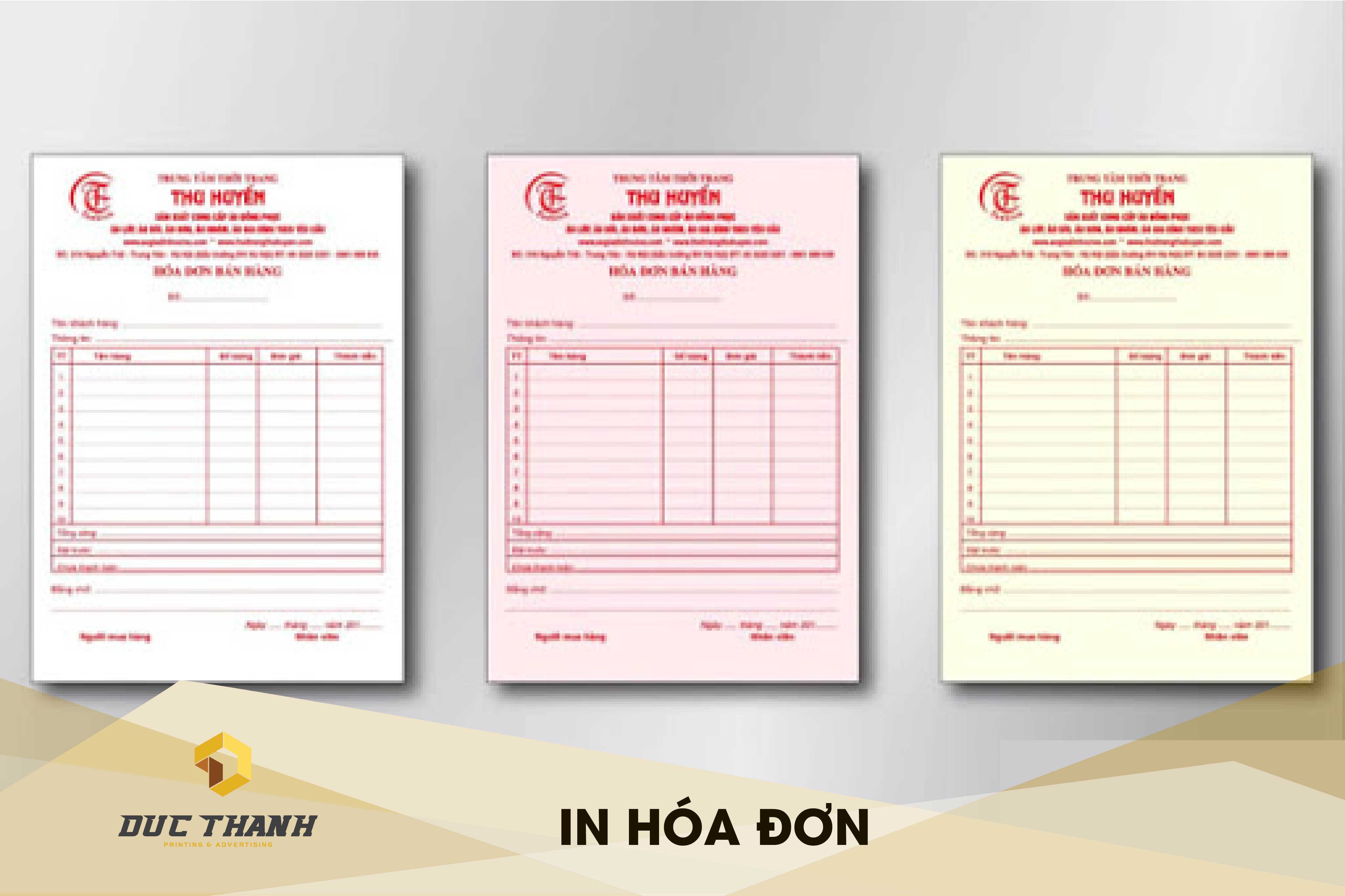 Dịch vụ in mẫu hóa đơn bán lẻ giá rẻ, lấy nhanh tại Hà Nội