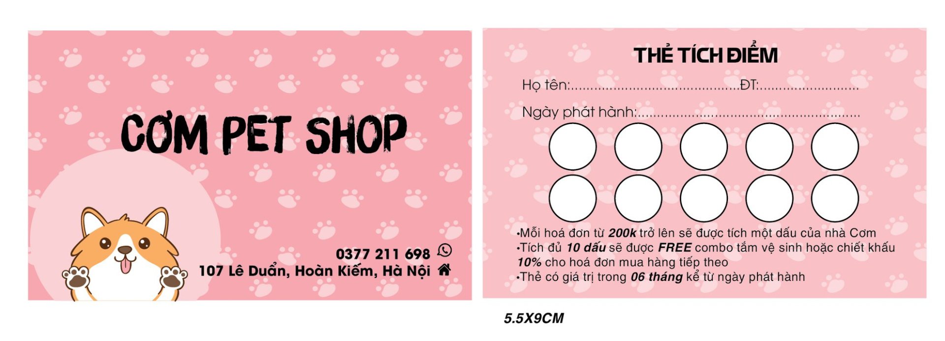 Thẻ tích điểm pet shop
