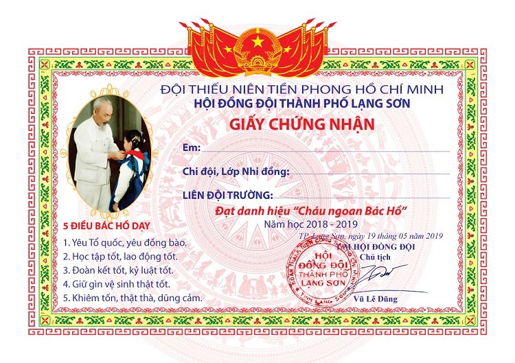 Giấy chứng nhận Đội thiếu niên tiền phong