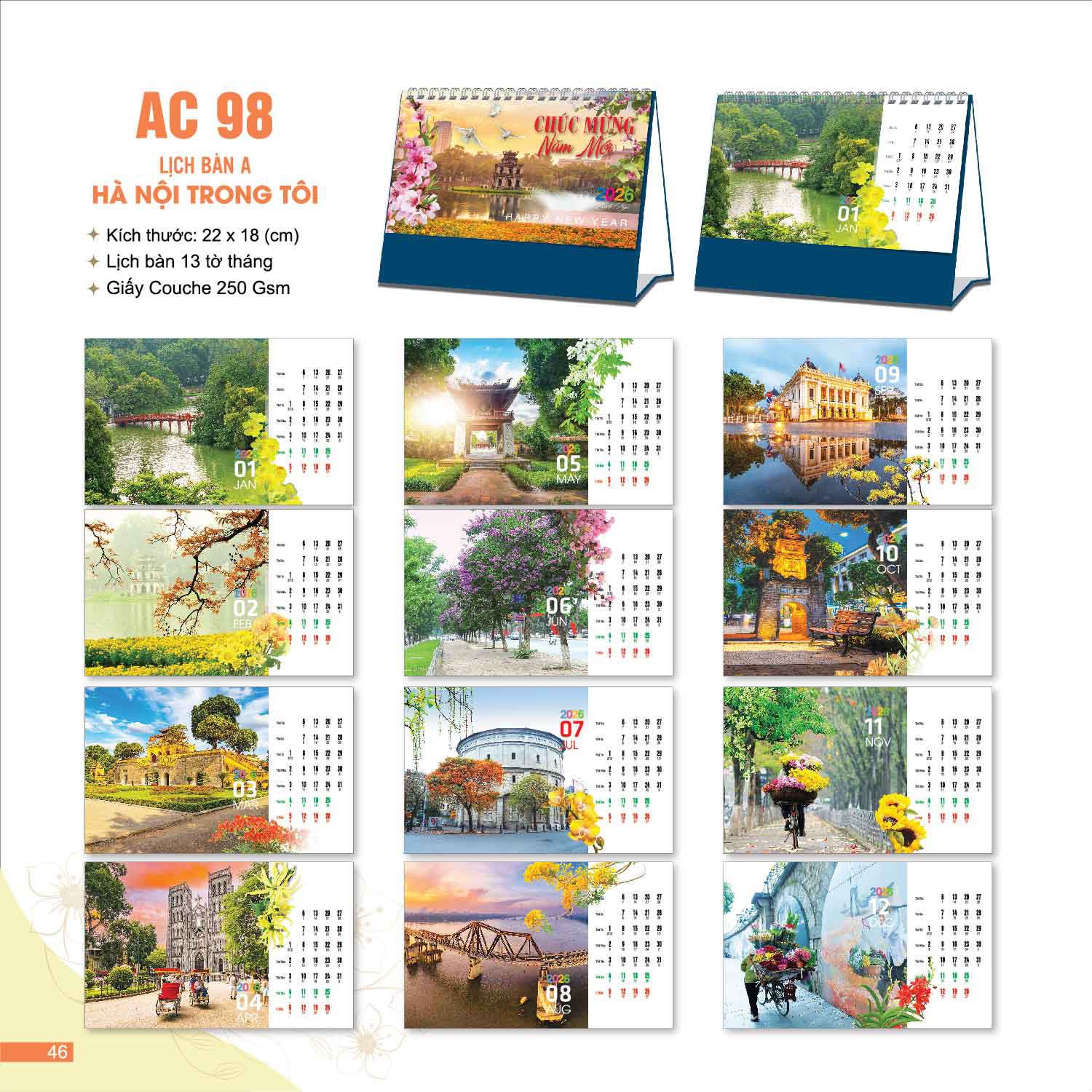 Vì sao doanh nghiệp nên quan tâm đến kích thước lịch để bàn?