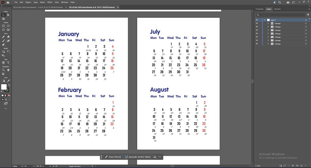 Hướng dẫn sử dụng bộ số lịch 2026