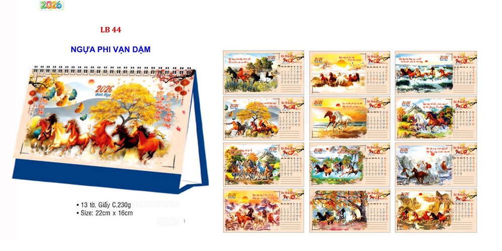 Mẫu lịch để bàn 2026 50