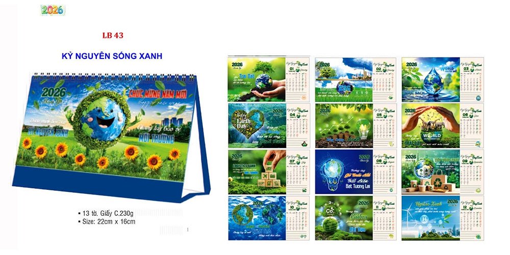 Mẫu lịch để bàn 2026 44