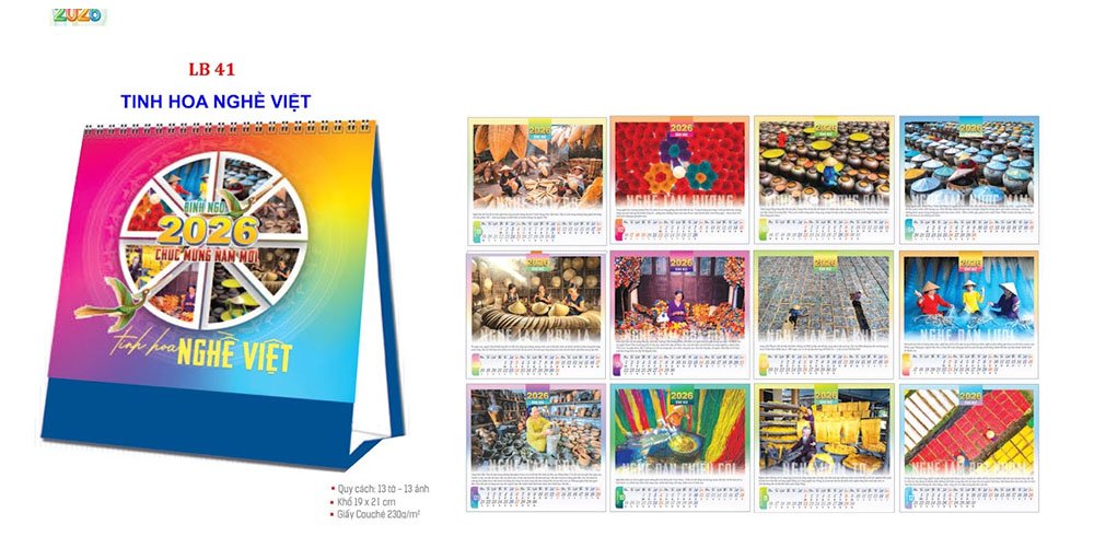 Mẫu lịch để bàn 2026 42