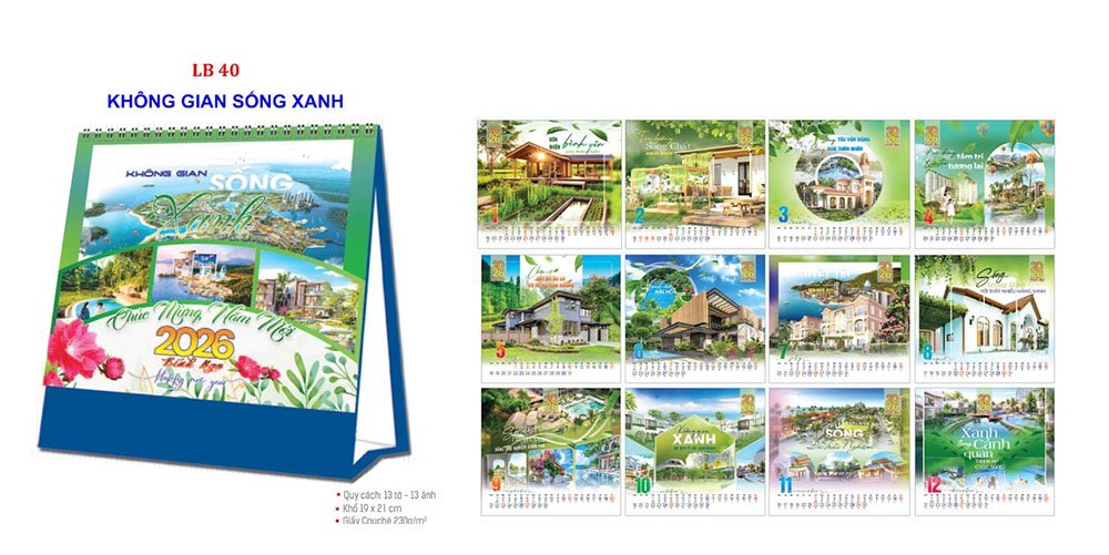 Mẫu lịch để bàn 2026 40