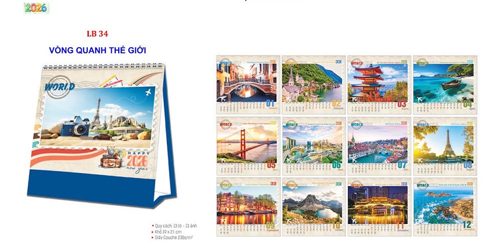 Mẫu lịch để bàn 2026 39