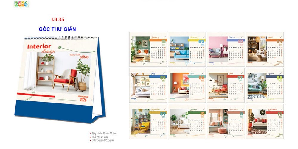 Mẫu lịch để bàn 2026 36