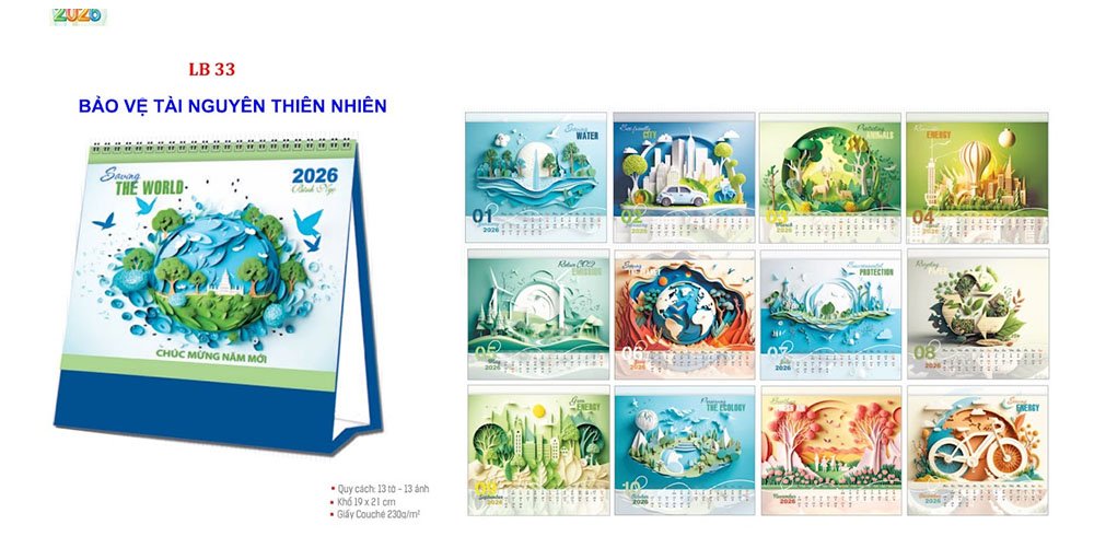 Mẫu lịch để bàn 2026 33