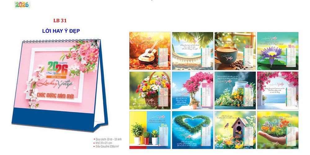 Mẫu lịch để bàn 2026 34