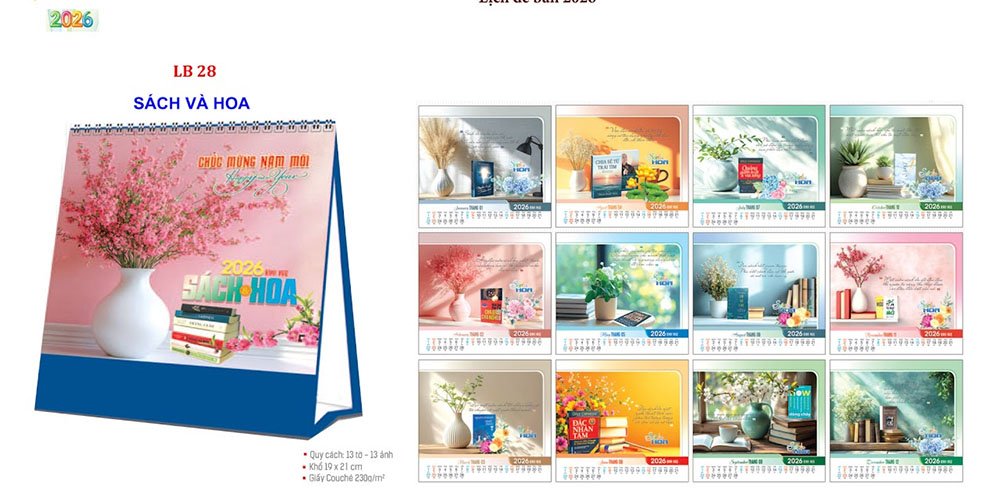 Mẫu lịch để bàn 2026 29