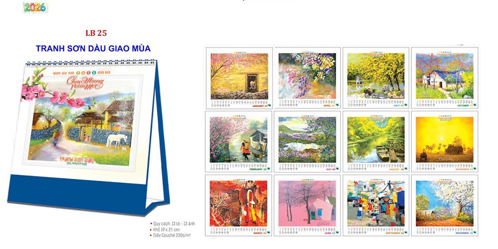 Mẫu lịch để bàn 2026 30