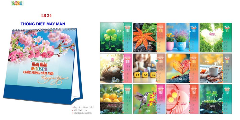 Mẫu lịch để bàn 2026 27