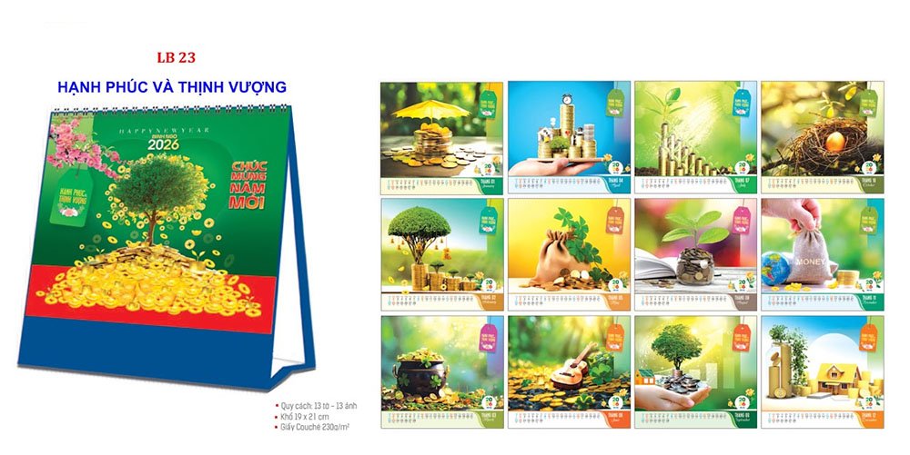 Mẫu lịch để bàn 2026 23
