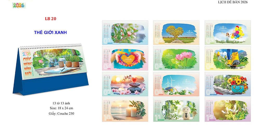 Mẫu lịch để bàn 2026 12