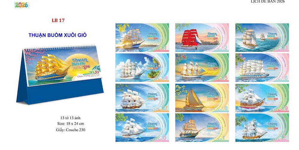 Mẫu lịch để bàn 2026 20