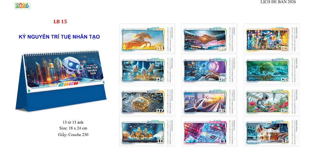 Mẫu lịch để bàn 2026 19