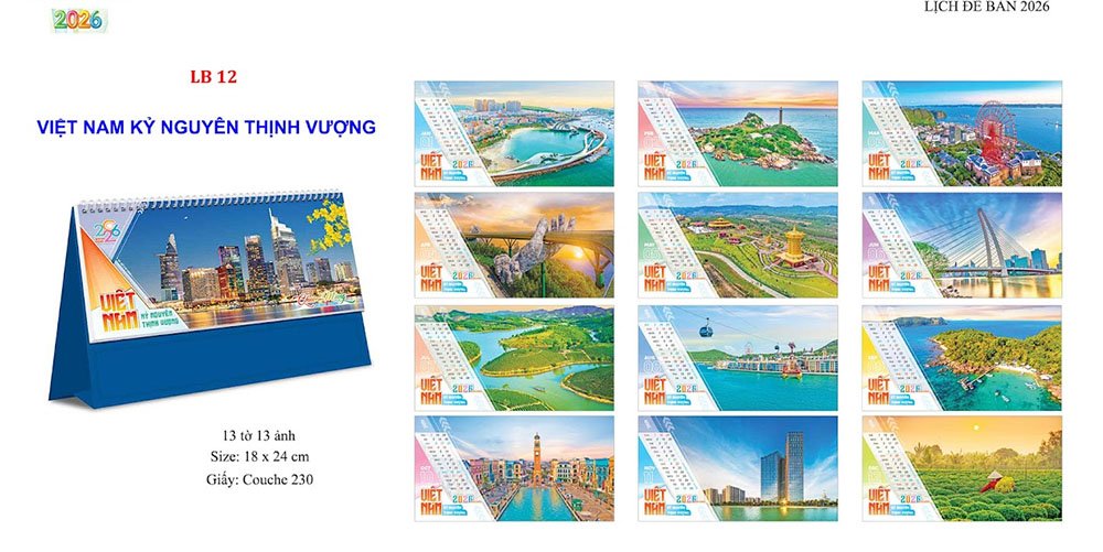 Mẫu lịch để bàn 2026 15