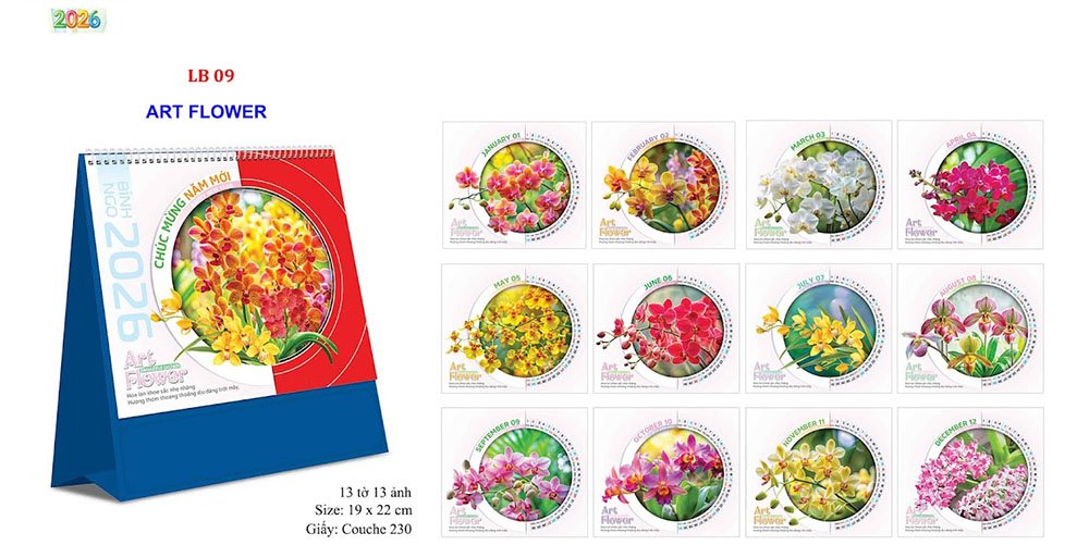 Mẫu lịch để bàn 2026 9