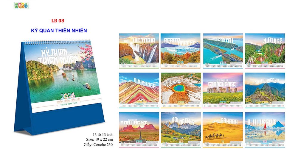 Mẫu lịch để bàn 2026 6