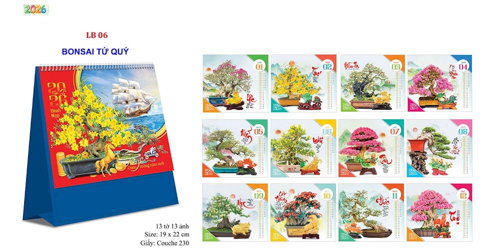 Mẫu lịch để bàn 2026 8
