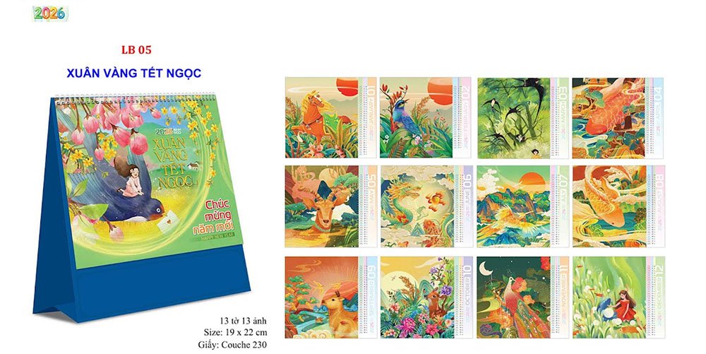 Mẫu lịch để bàn 2026 10