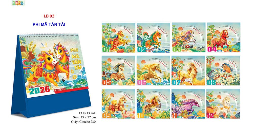 Mẫu lịch để bàn 2026 3