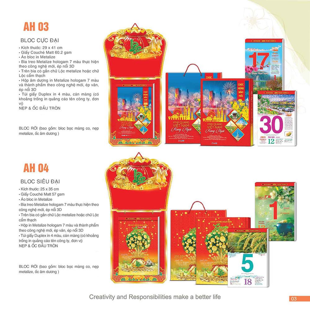 Xu hướng thiết kế lịch bloc đẹp năm 2026