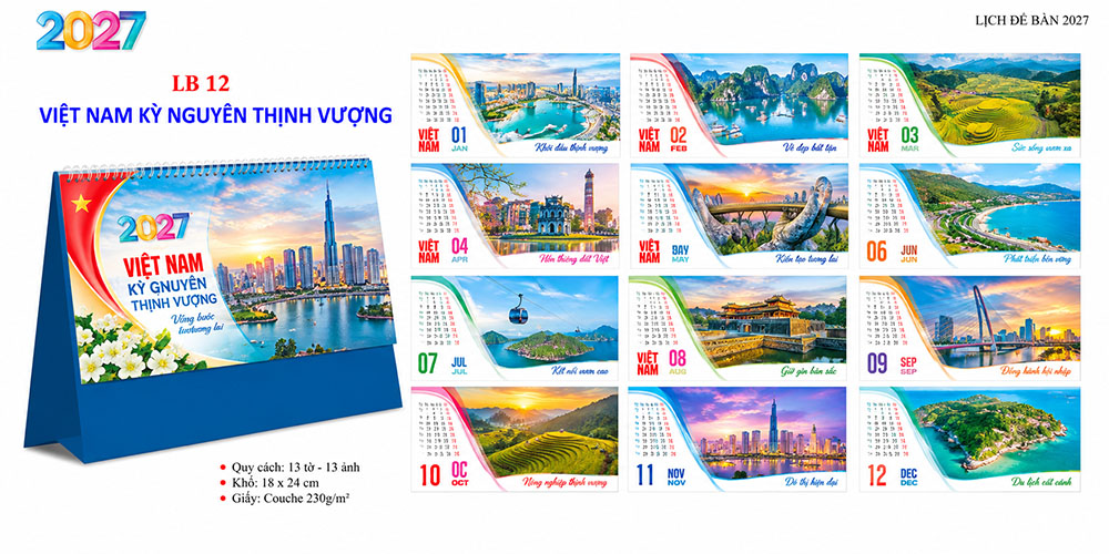 Mẫu lịch để bàn 2027 34