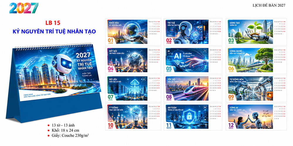 Mẫu lịch để bàn 2027 30