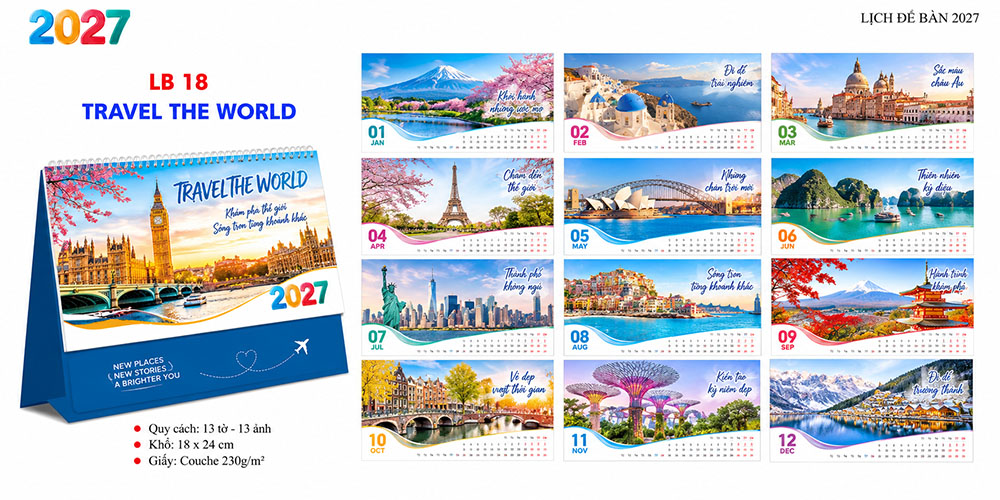 Mẫu lịch để bàn 2027 27