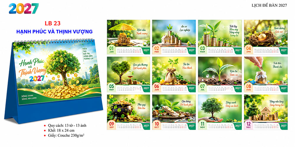 Mẫu lịch để bàn 2027 26
