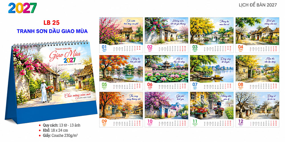 Mẫu lịch để bàn 2027 19