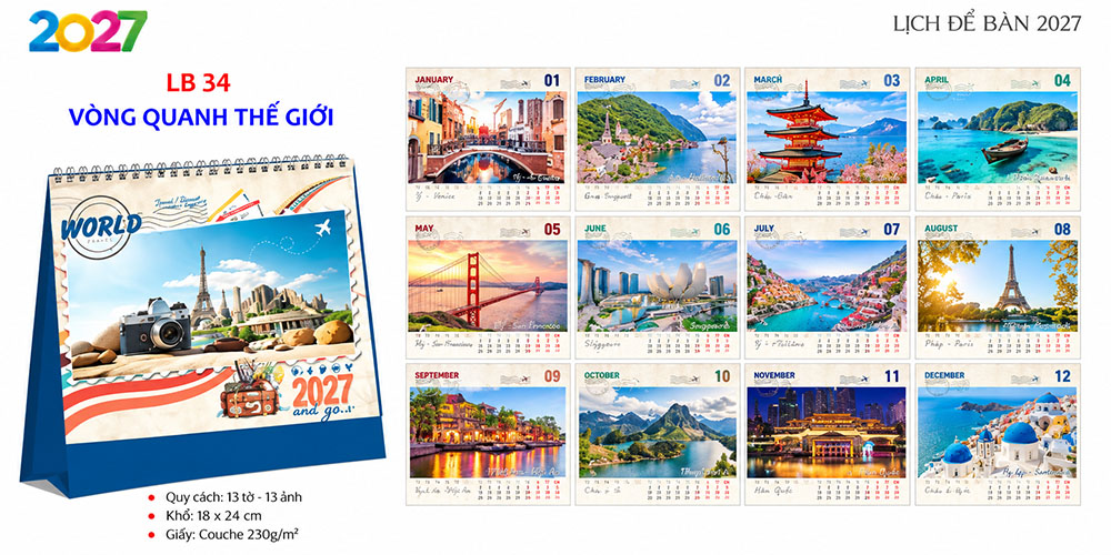 Mẫu lịch để bàn 2027 13