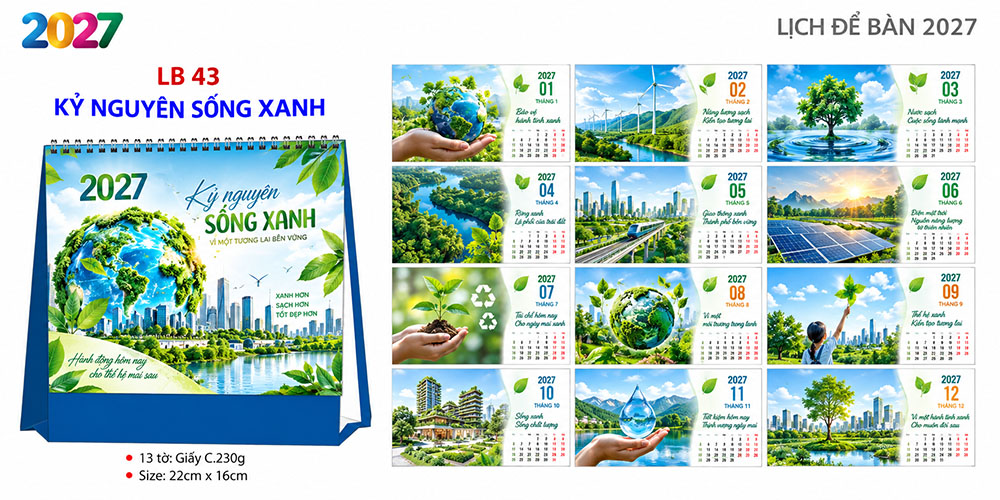 Mẫu lịch để bàn 2027 6