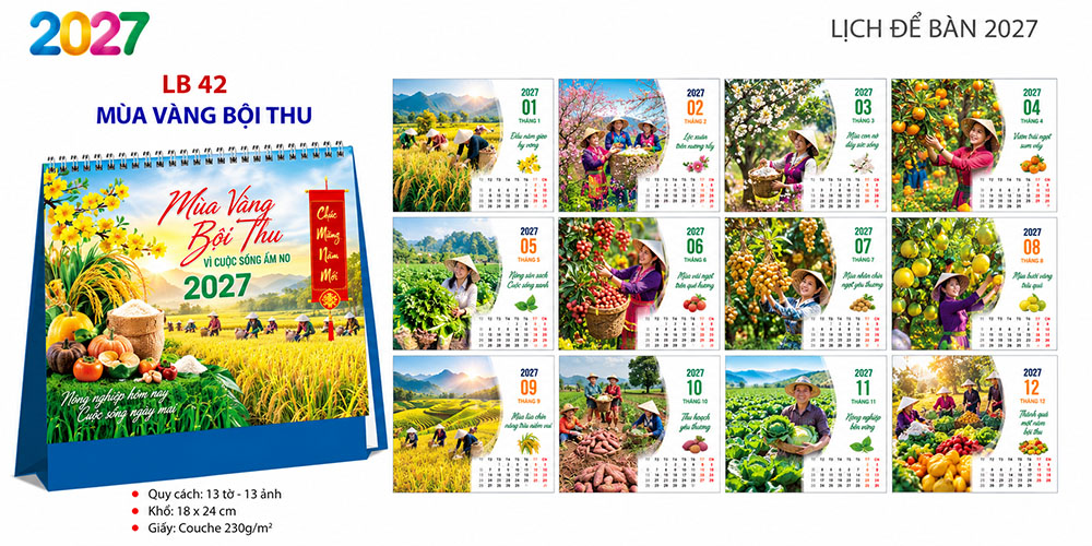 Mẫu lịch để bàn 2027 7