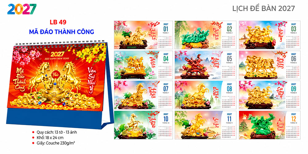 Mẫu lịch để bàn 2027 3