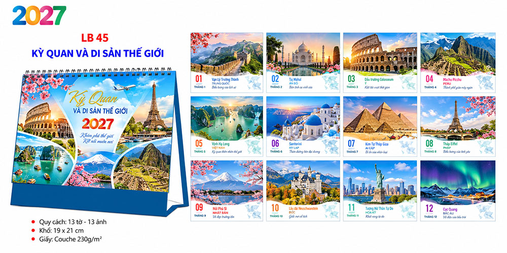Mẫu lịch để bàn 2027 4