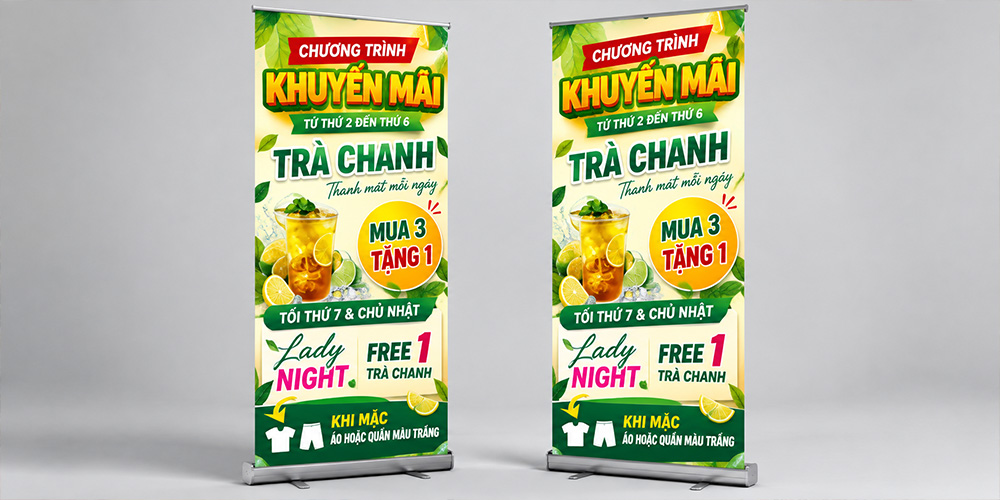 Poster dạng standee khuyến mãi
