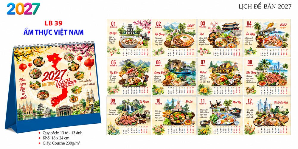 Cách chọn kích thước lịch để bàn phù hợp cho doanh nghiệp