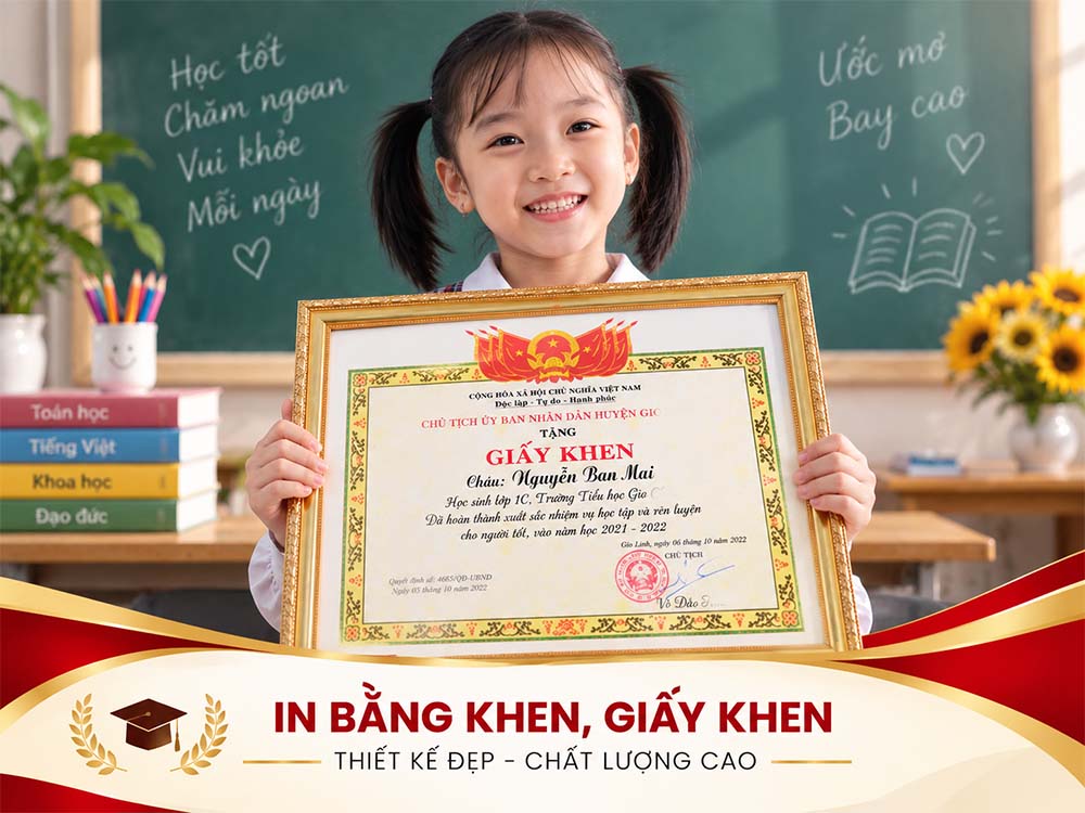 Mẫu giấy khen cho học sinh, sinh viên