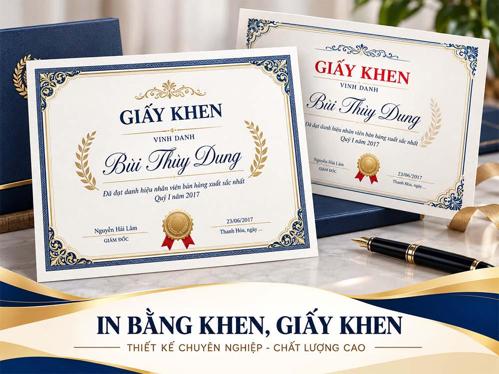  in giấy khen doanh nghiệp theo yêu cầu