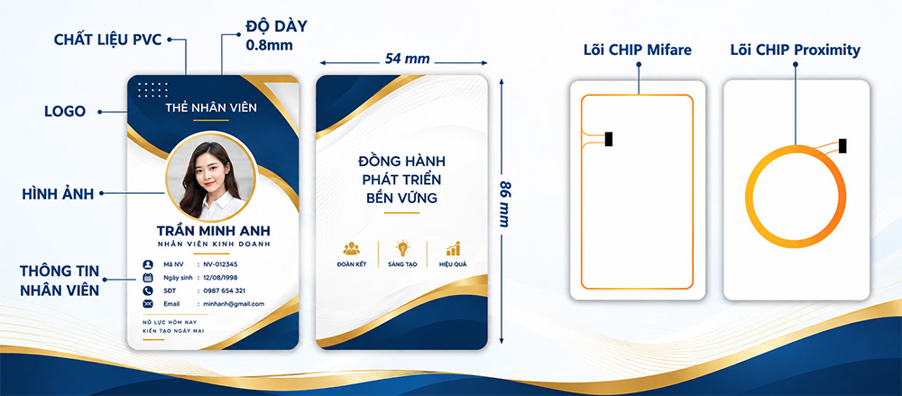kích thước thẻ nhân viên công ty